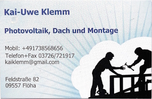 Kai Uwe Klemm Photovoltaik, Dach und Montage